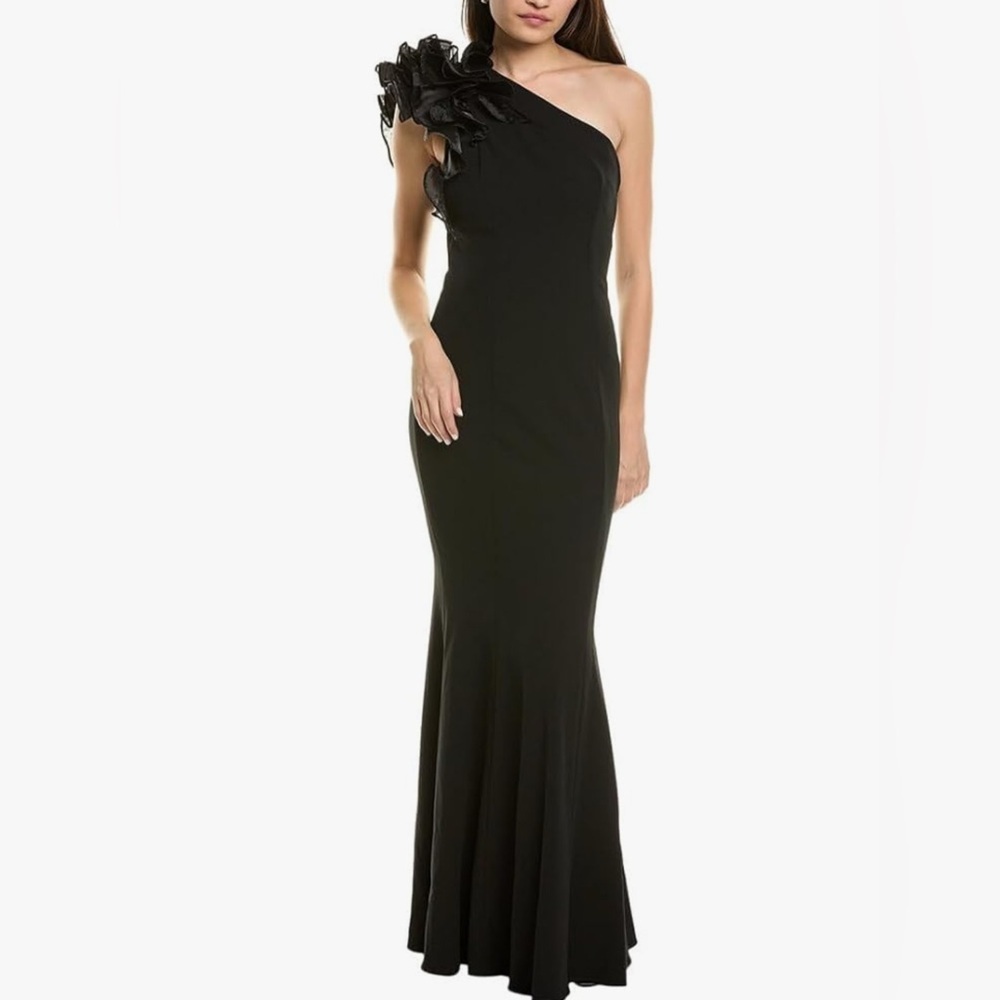 Aidan Mattox | Organza Ruffle one shoulder tulip evening gown Women’s size 8